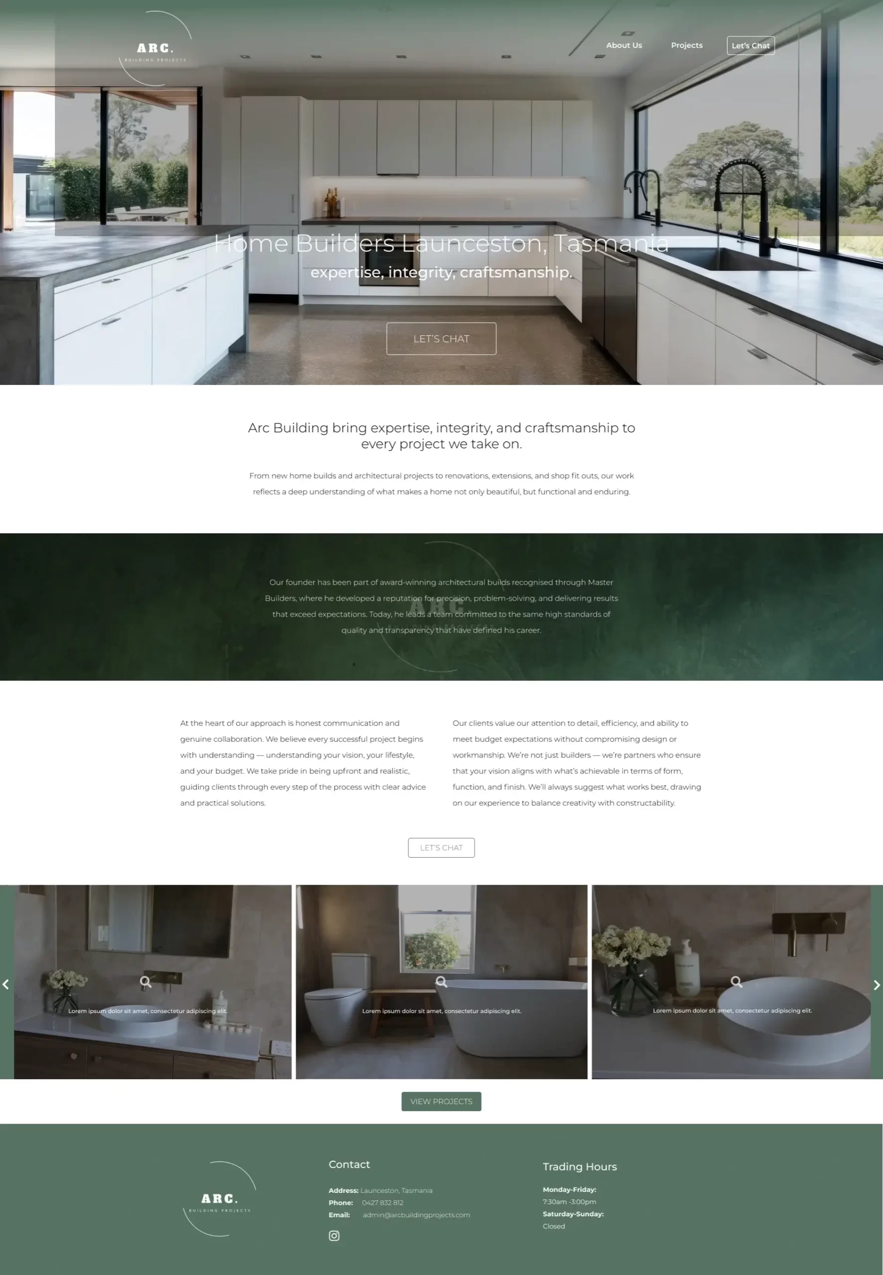 ARC Builders website design