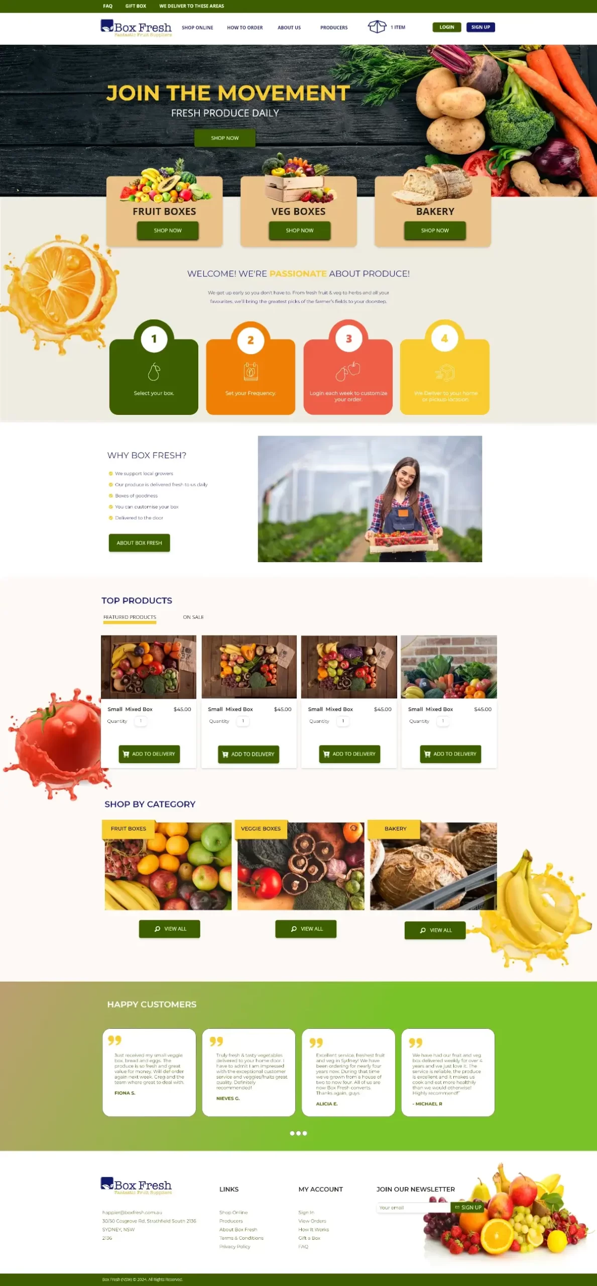 Box Fresh website design