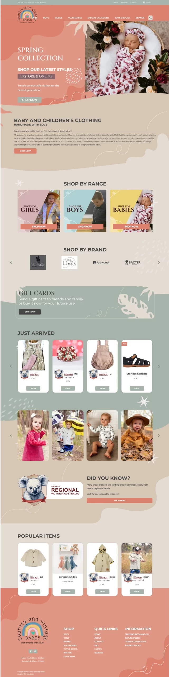 Country and Vintage Babes website design