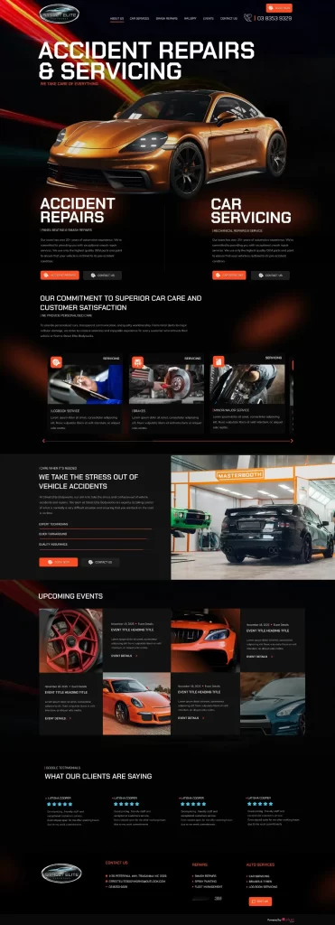 Professional automotive website design for car service centres