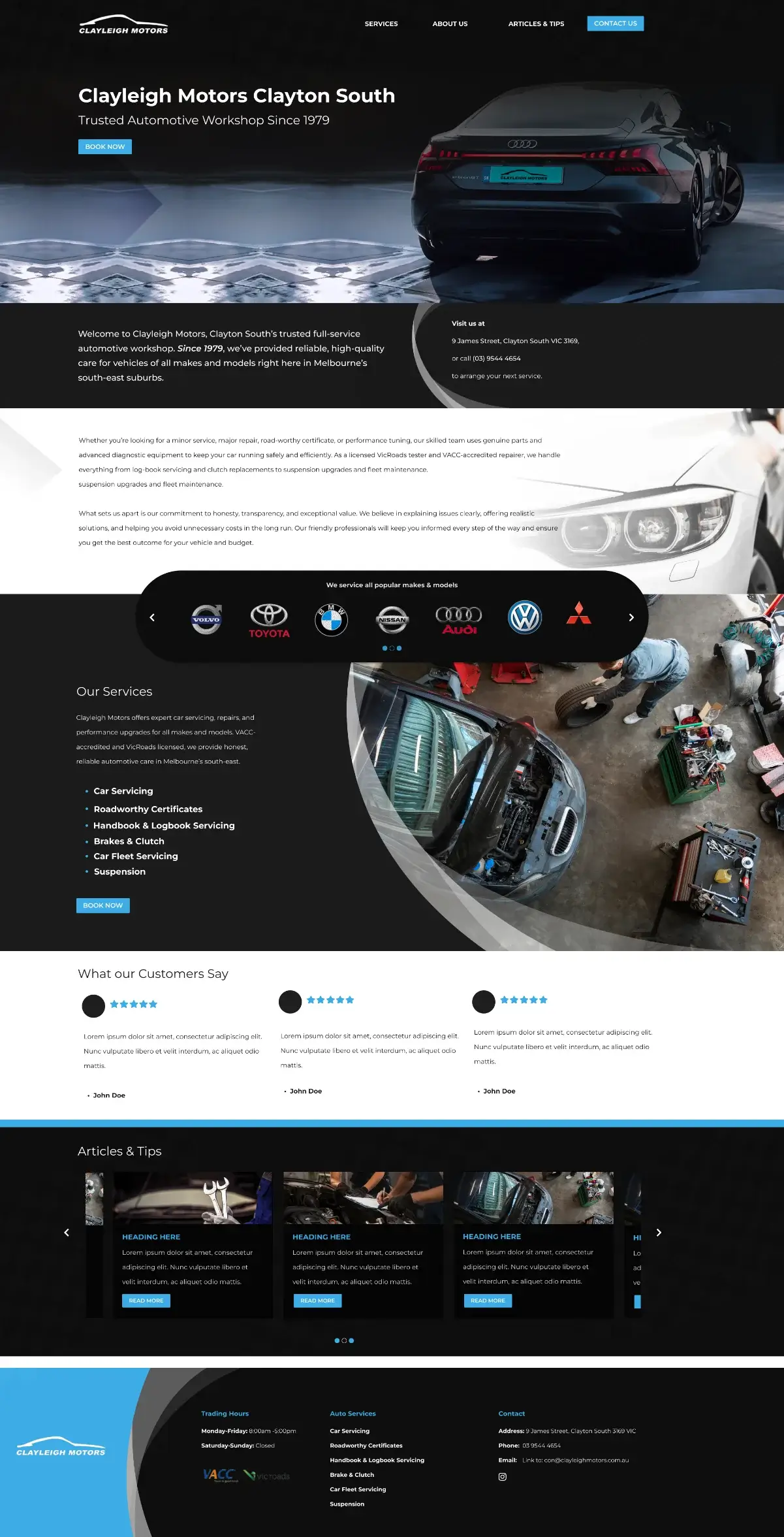 Clayleigh Motors website design