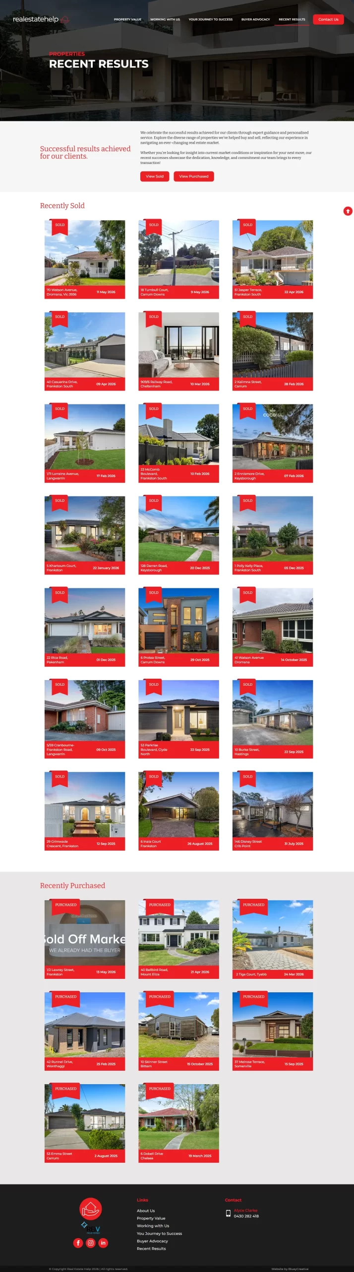 Real Estate Help website design